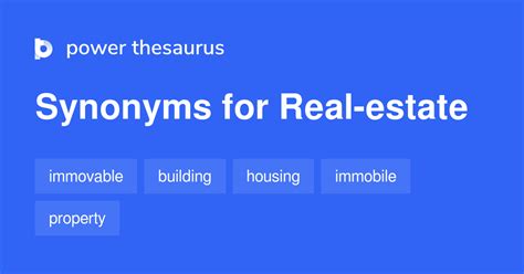Synonyms of real estate. Things To Know About Synonyms of real estate. 